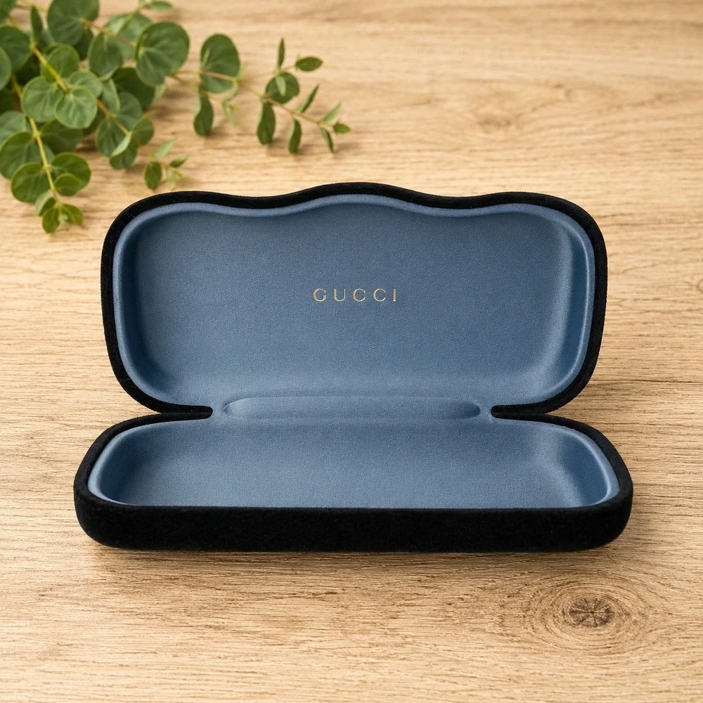 Gucci Black Velvet Hard Shell Sunglasses Case Eyeglasses Case Only